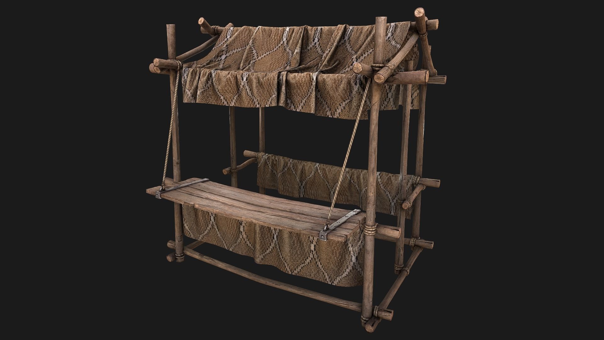 Large Market Stalls Tent Pack Low-poly 3D model_81