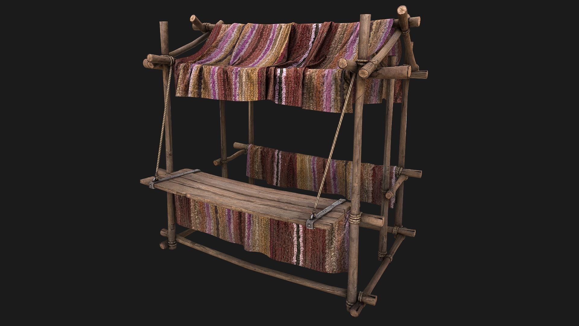 Large Market Stalls Tent Pack Low-poly 3D model_92