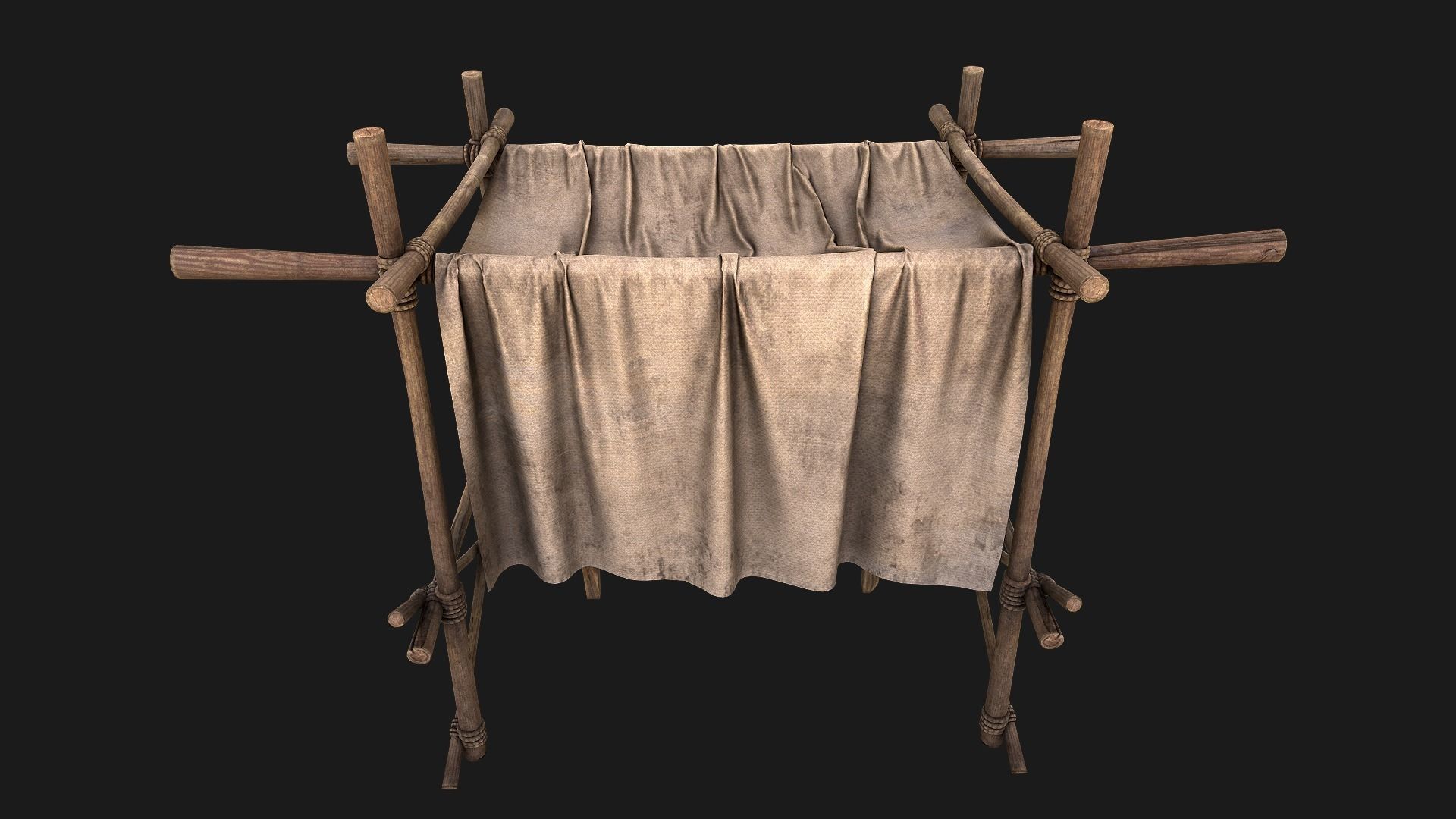 Large Market Stalls Tent Pack Low-poly 3D model_55