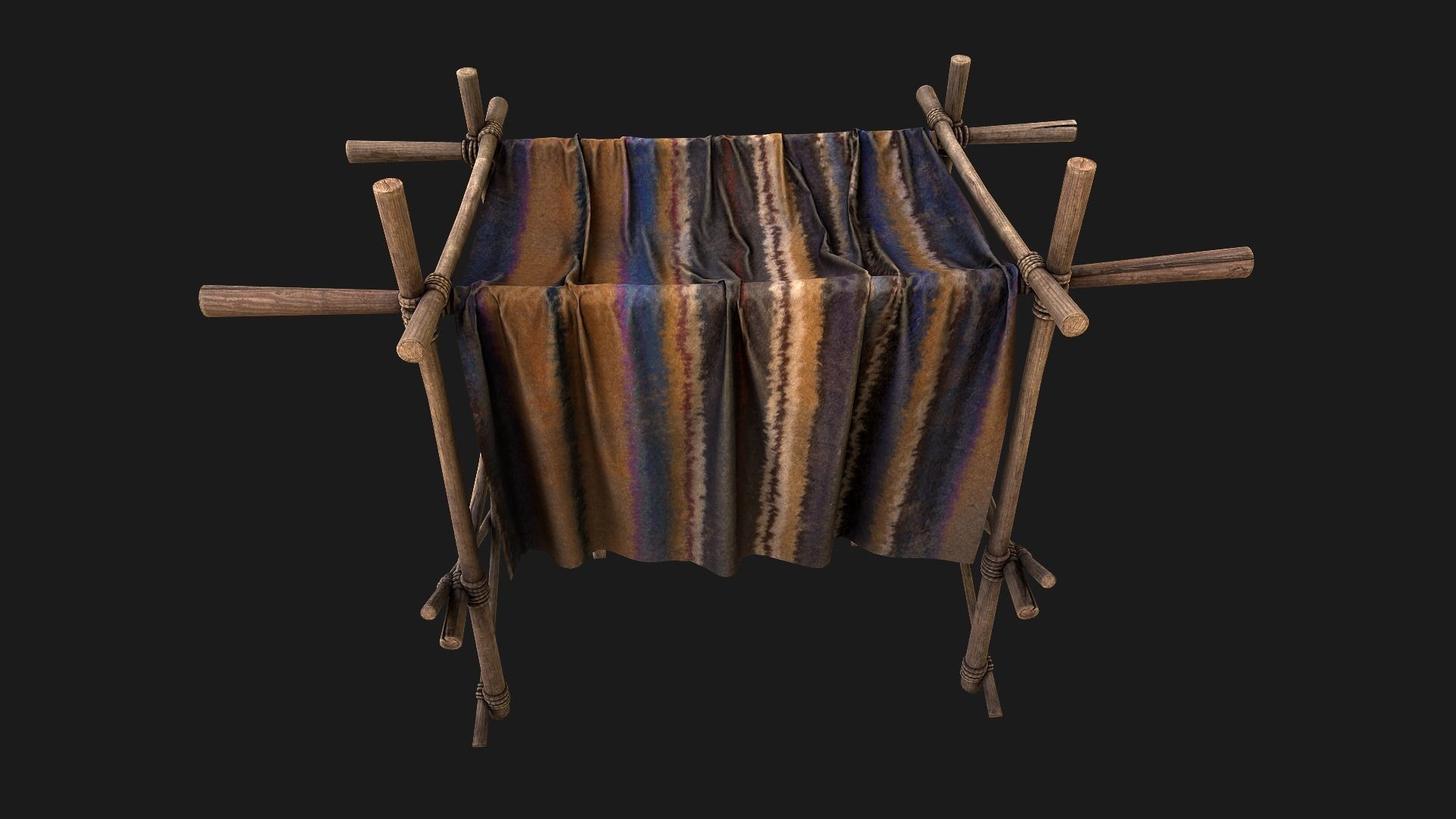 Large Market Stalls Tent Pack Low-poly 3D model_57