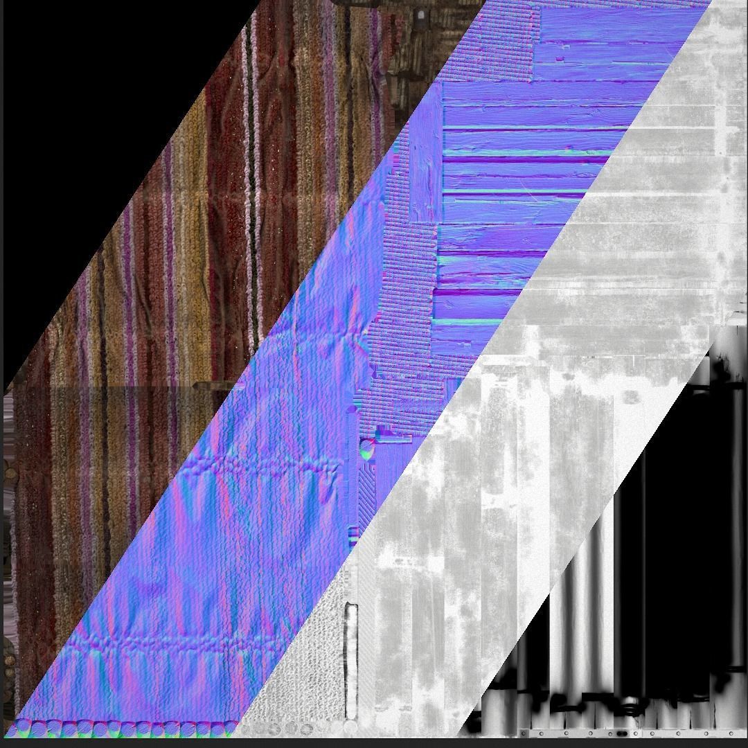 Large Market Stalls Tent Pack Low-poly 3D model_97