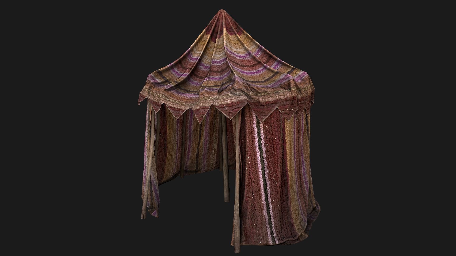 Large Market Stalls Tent Pack Low-poly 3D model_101