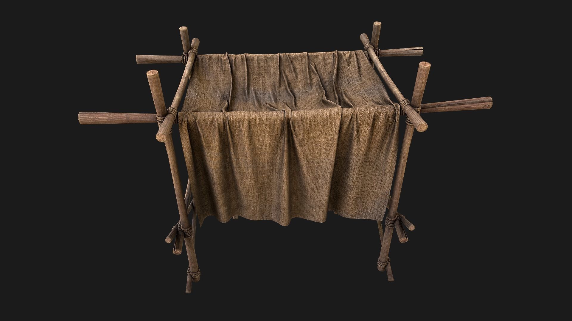 Large Market Stalls Tent Pack Low-poly 3D model_67