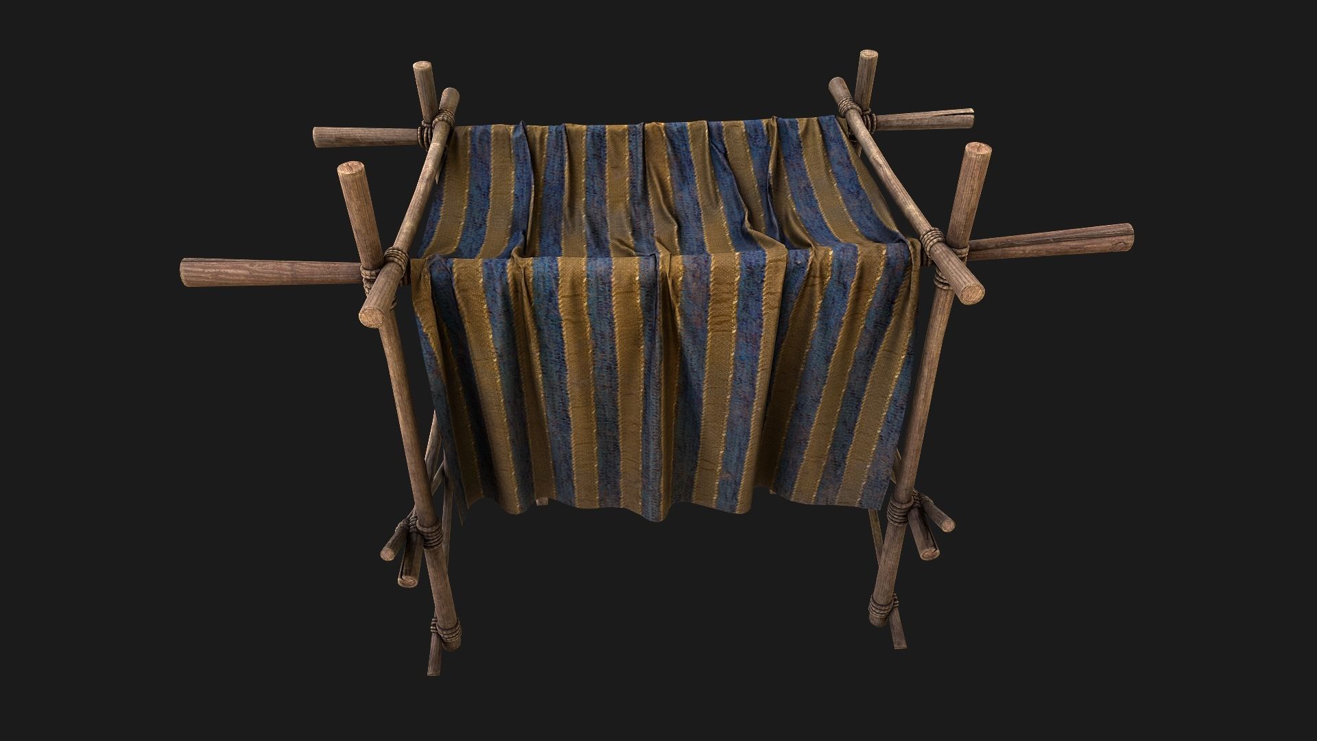 Large Market Stalls Tent Pack Low-poly 3D model_52