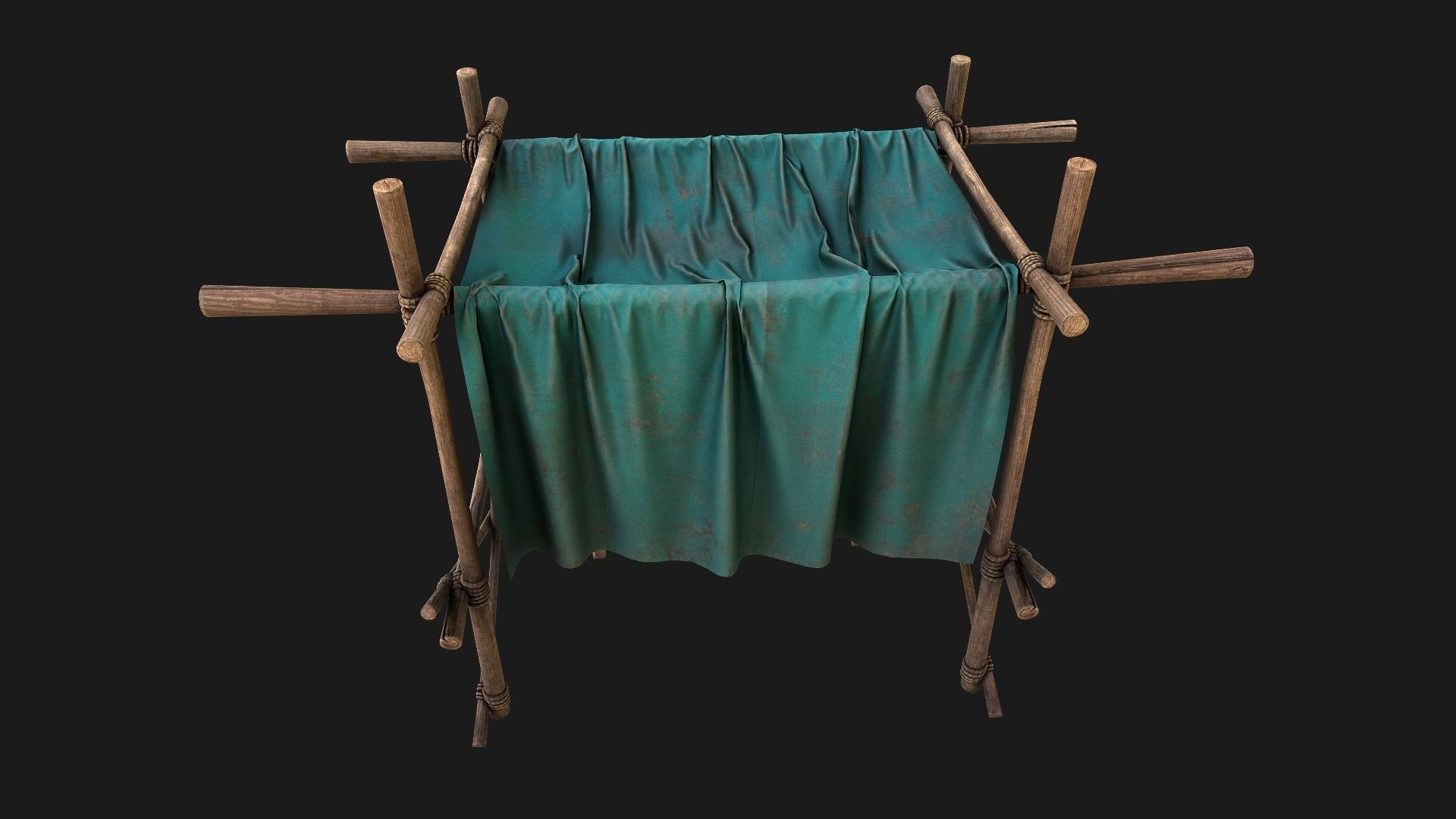 Large Market Stalls Tent Pack Low-poly 3D model_63