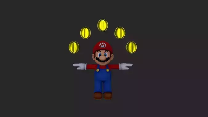BROS-015 Coin Low-poly 3D model