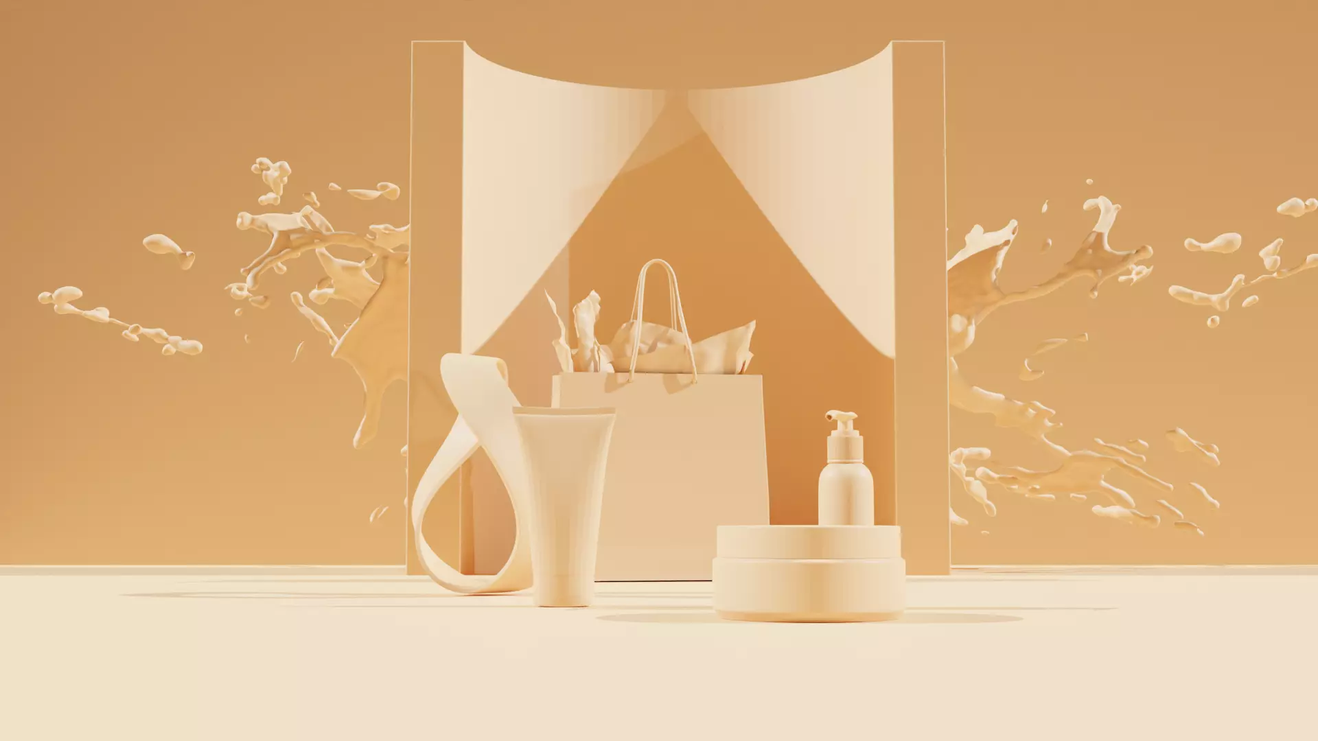 Juicy shopping cosmetics scene 3D model