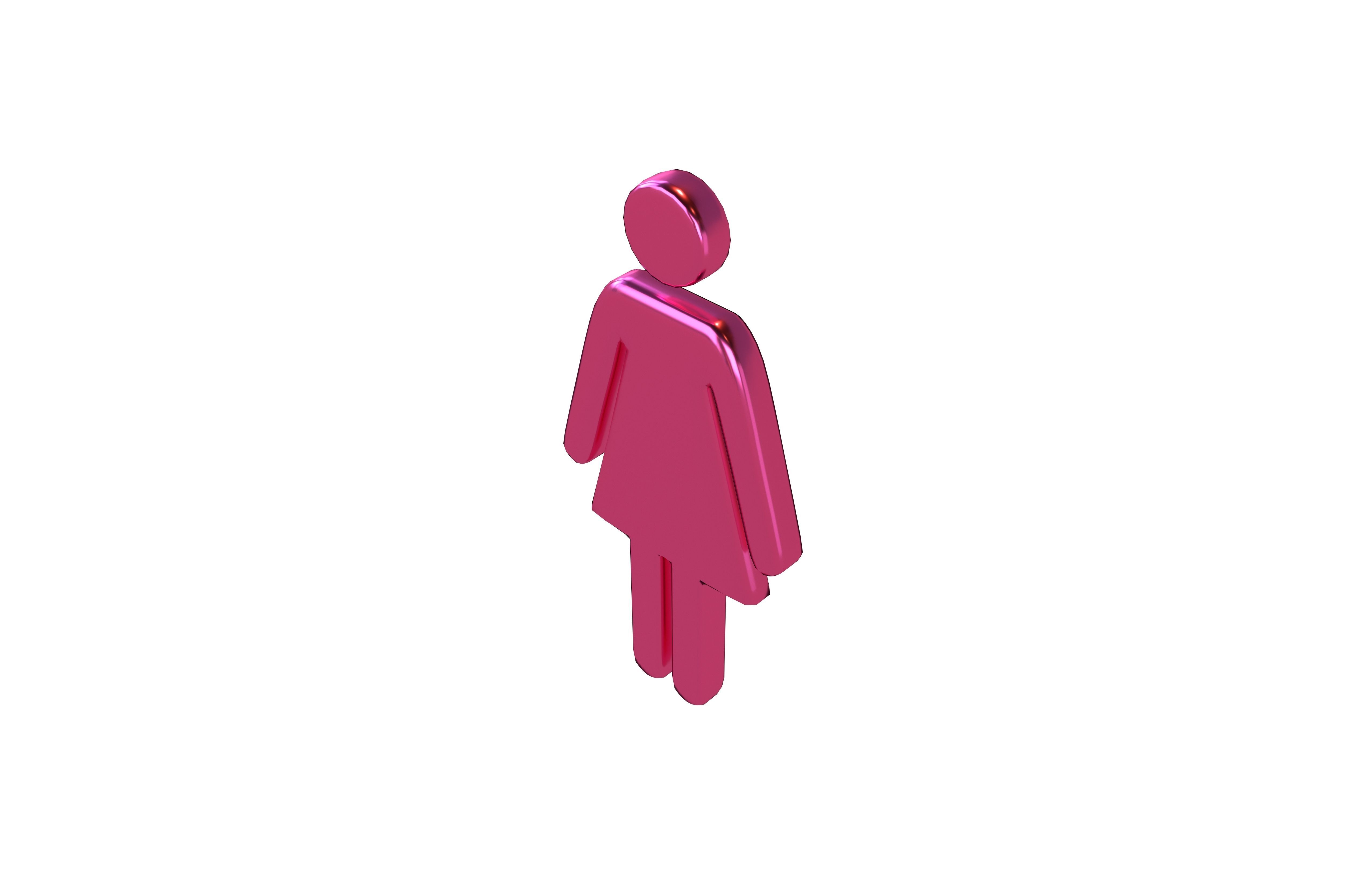 Girl Symbol v5 004 Low-poly 3D model_2
