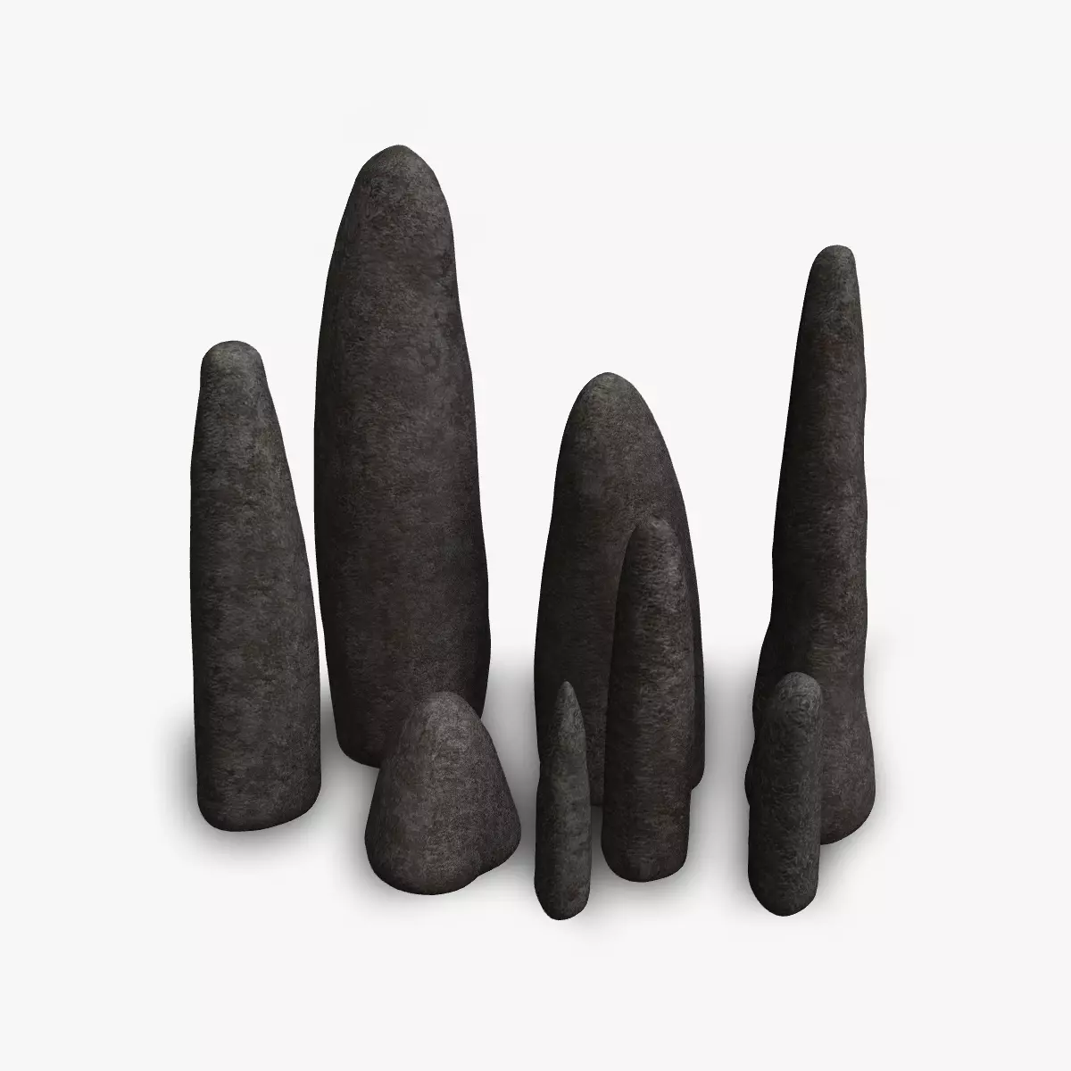 Obelisk Set long stone Free low-poly 3D model