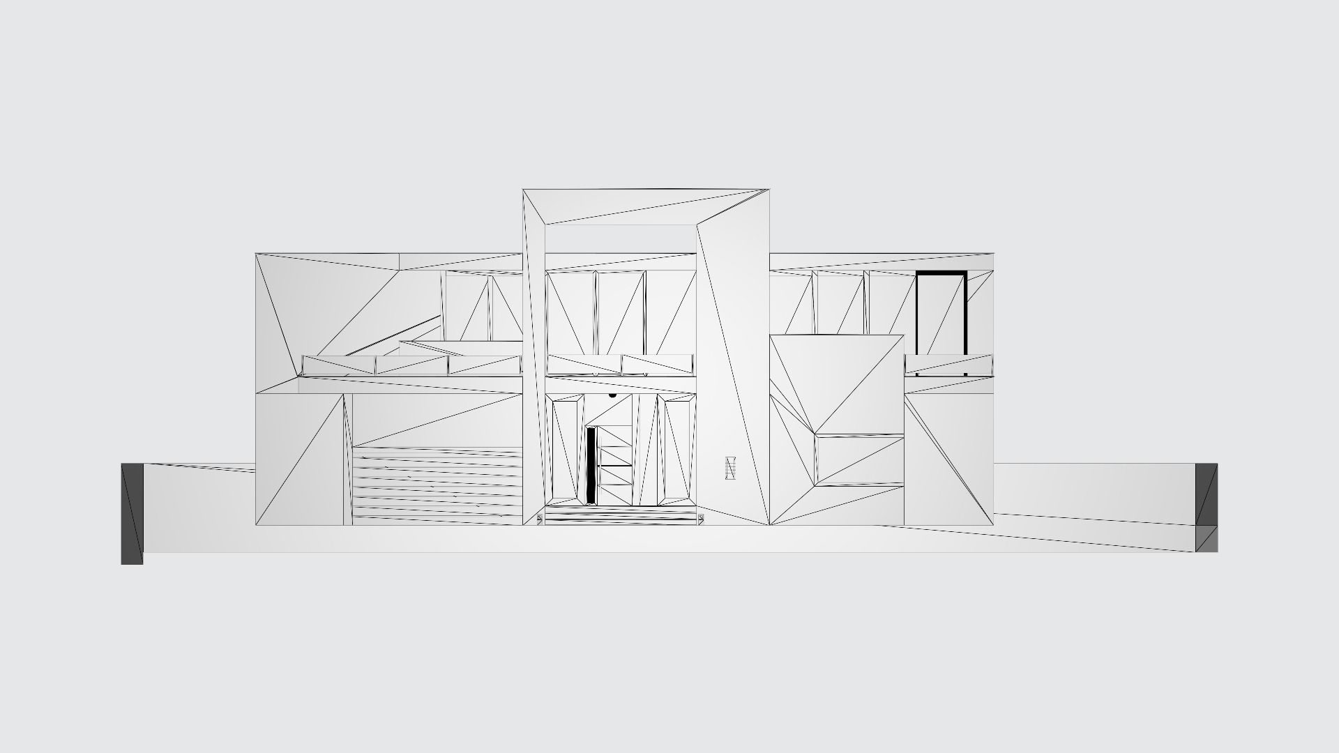Villa Building Low-poly 3D model_3