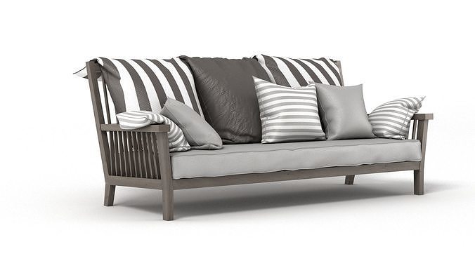 Gervasoni Gray Bench 3D model 2