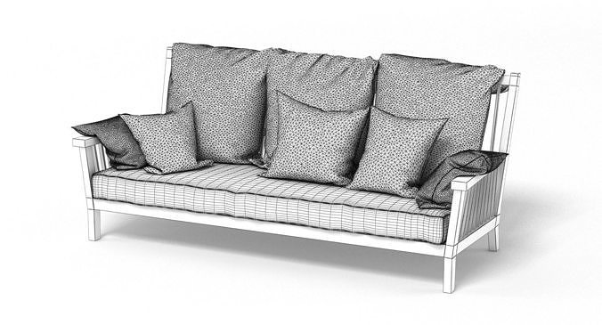 Gervasoni Gray Bench 3D model 4