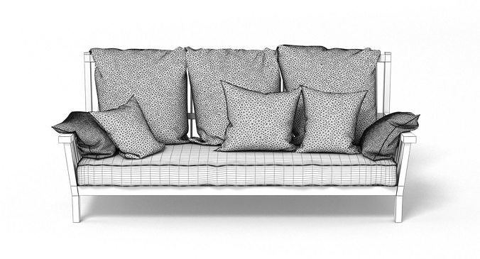 Gervasoni Gray Bench 3D model 6