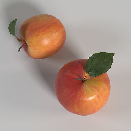 Apple two apples 3D model 4
