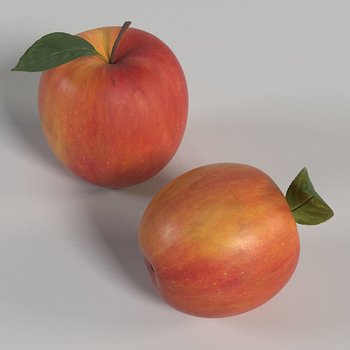 Apple two apples 3D model 6