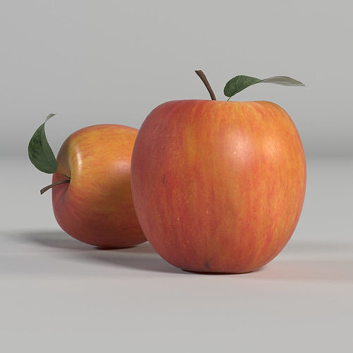Apple two apples 3D model 2