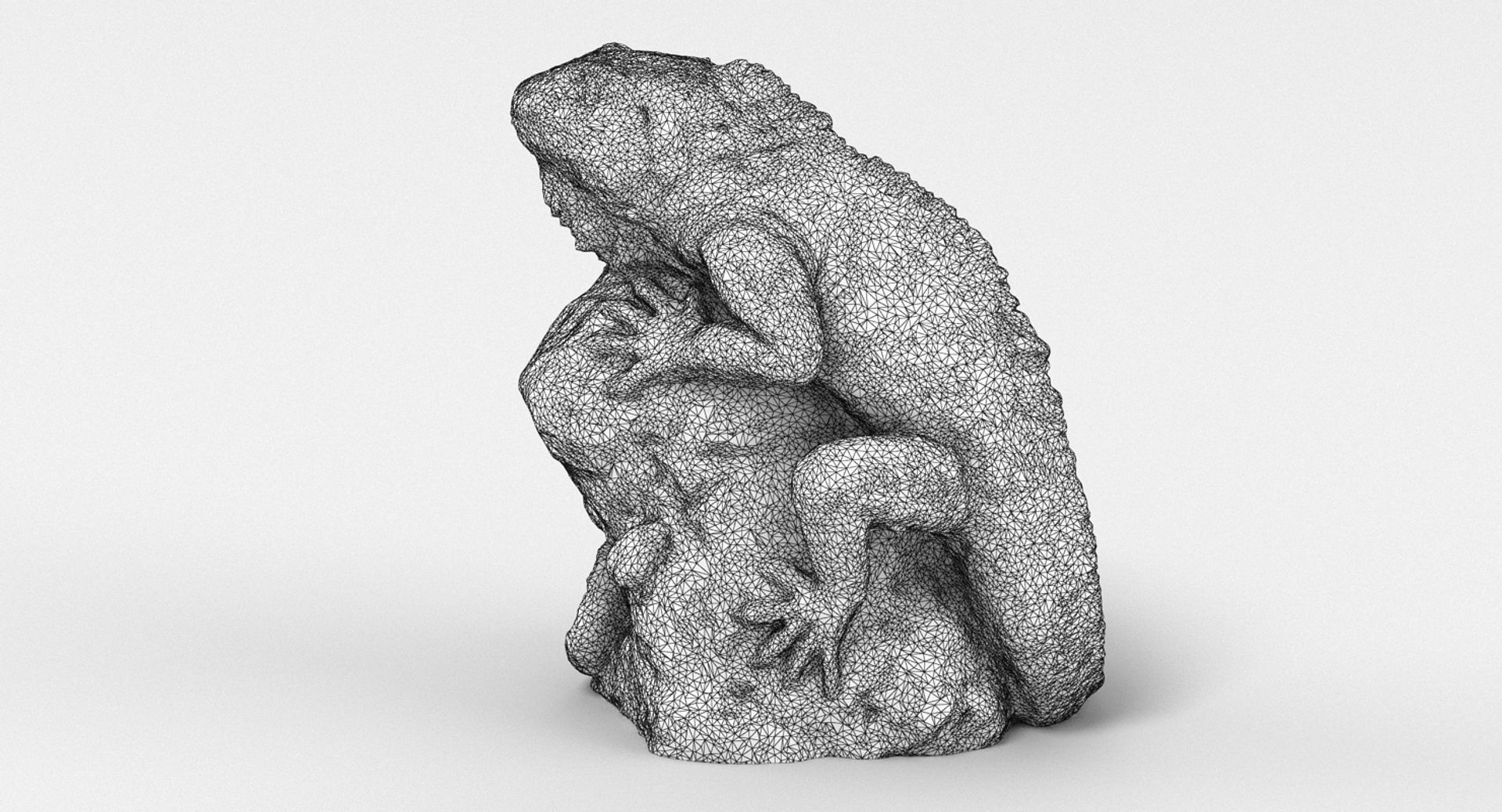 Lizard Statue 3D model_7