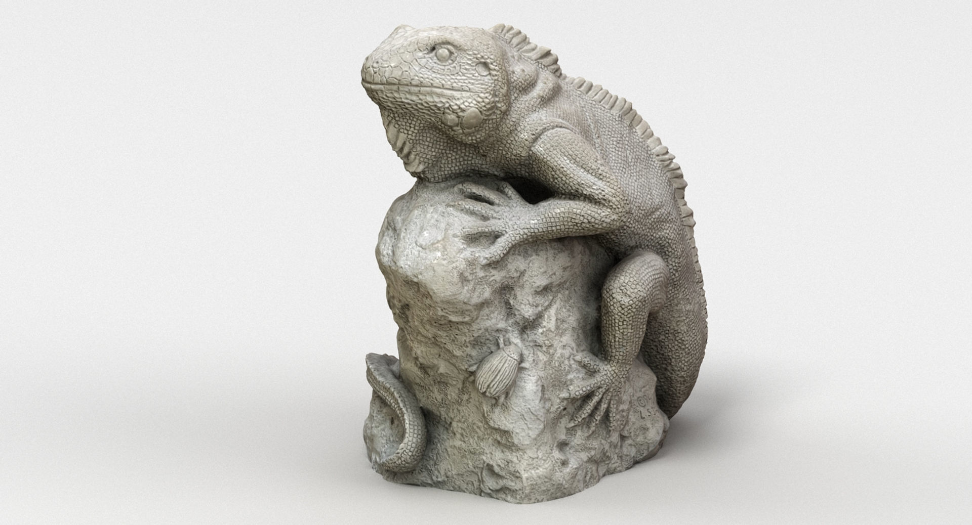 Lizard Statue 3D model_4