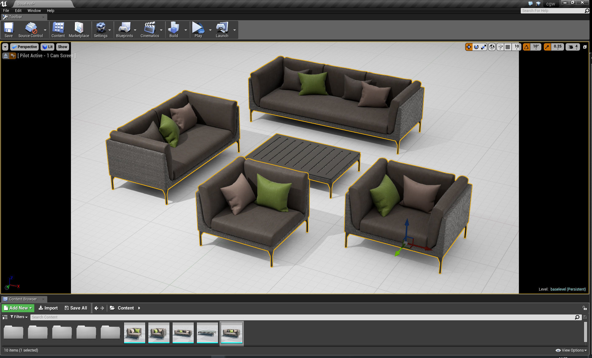 Dedon Mu Set UE4 3D model_1