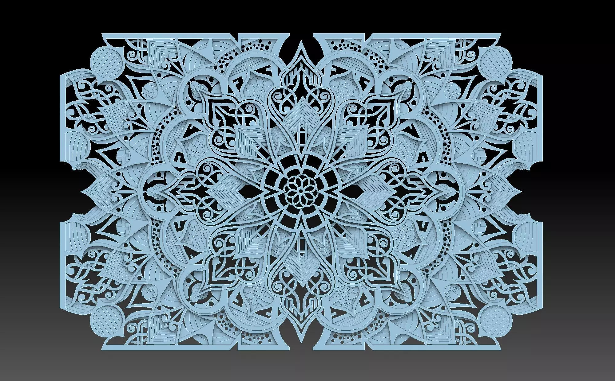 Ornament laser cut mandala 3D print model