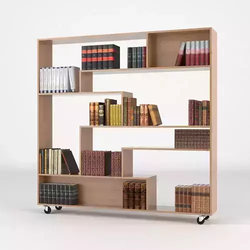 Bookshelf 3 bookcase with shelves on wheels