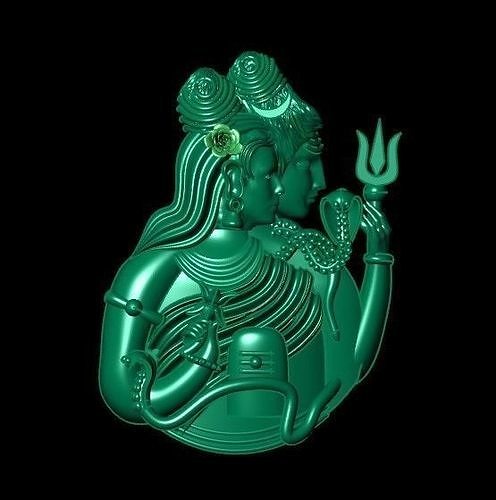 Shiva-Parvati Pendant 3D print model