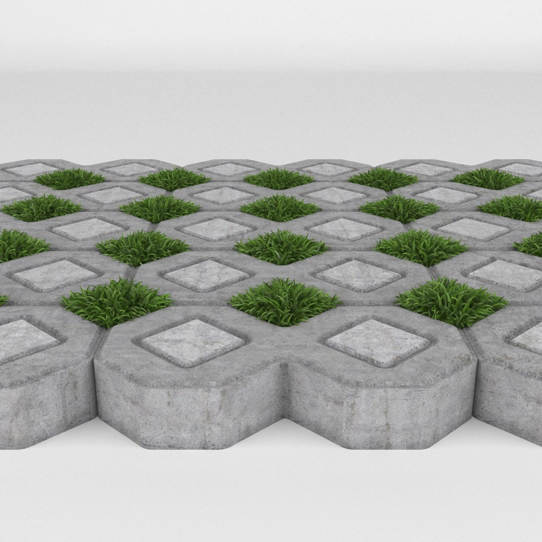 Grass Paver 3D model_1
