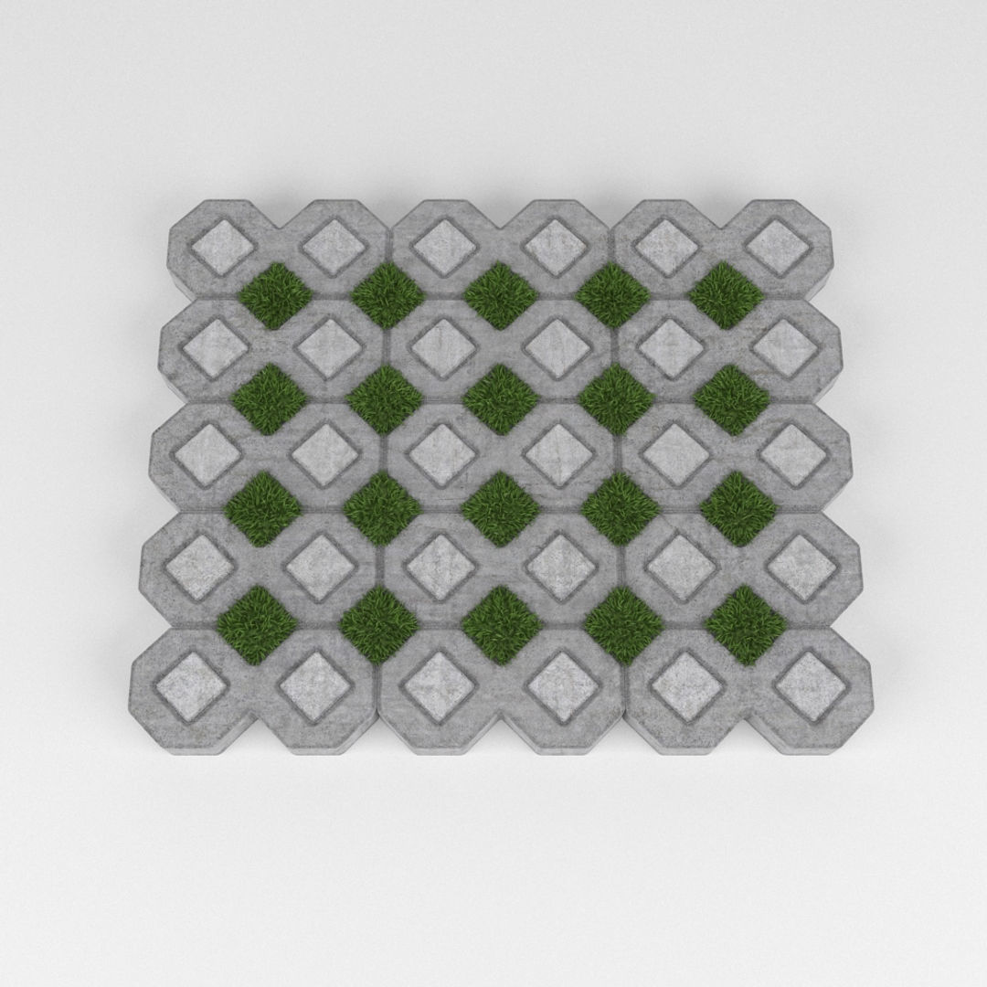 Grass Paver 3D model_5