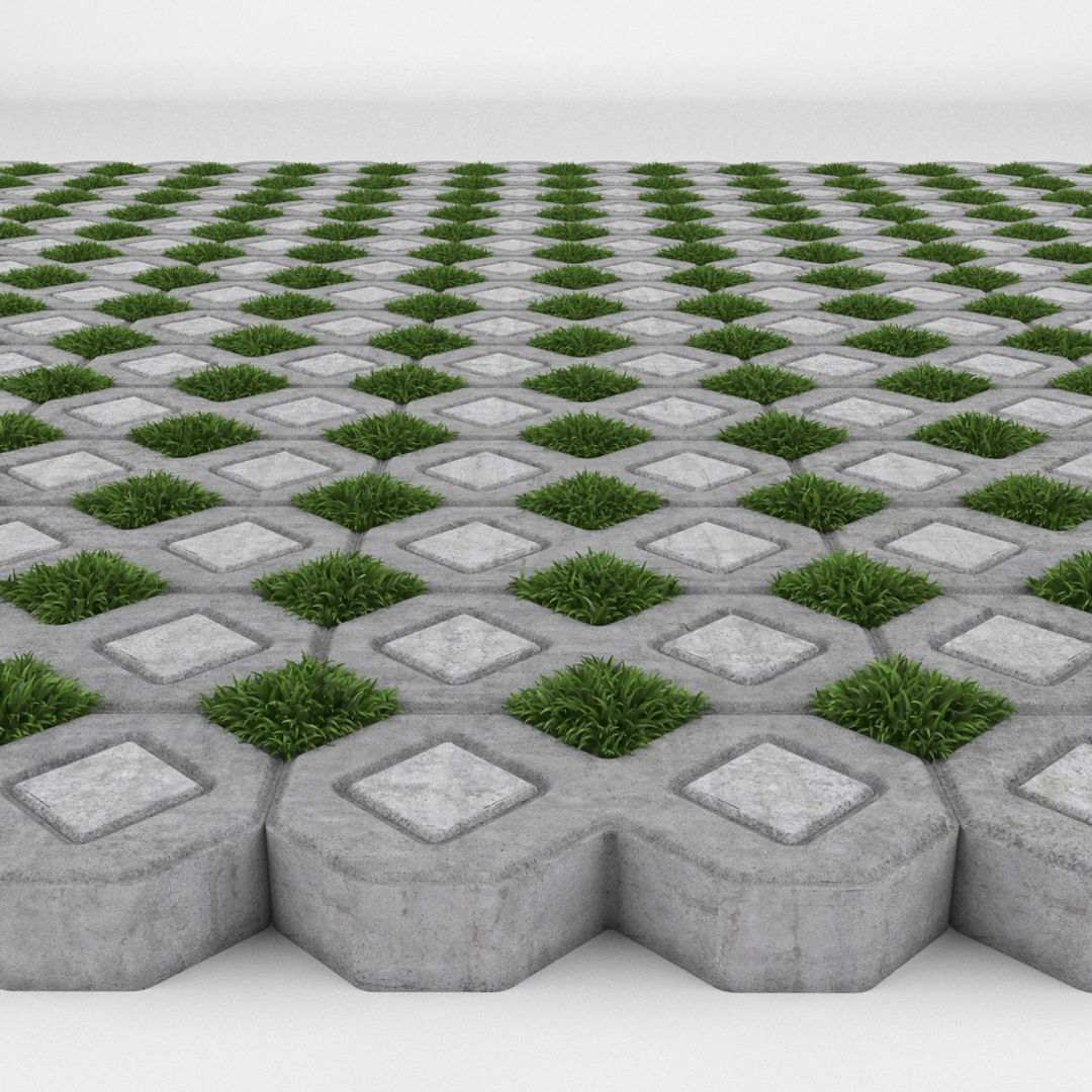 Grass Paver 3D model_4