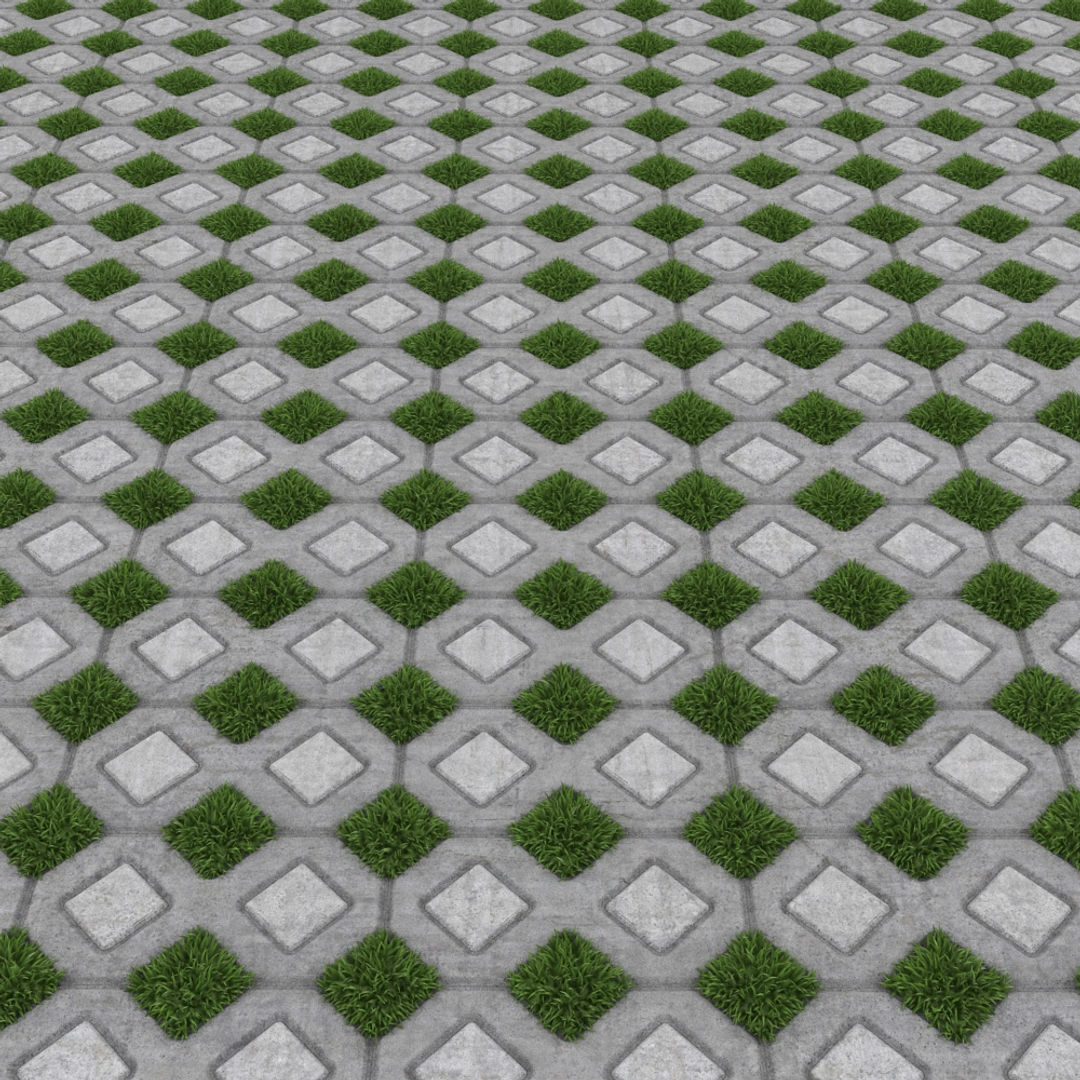 Grass Paver 3D model_3