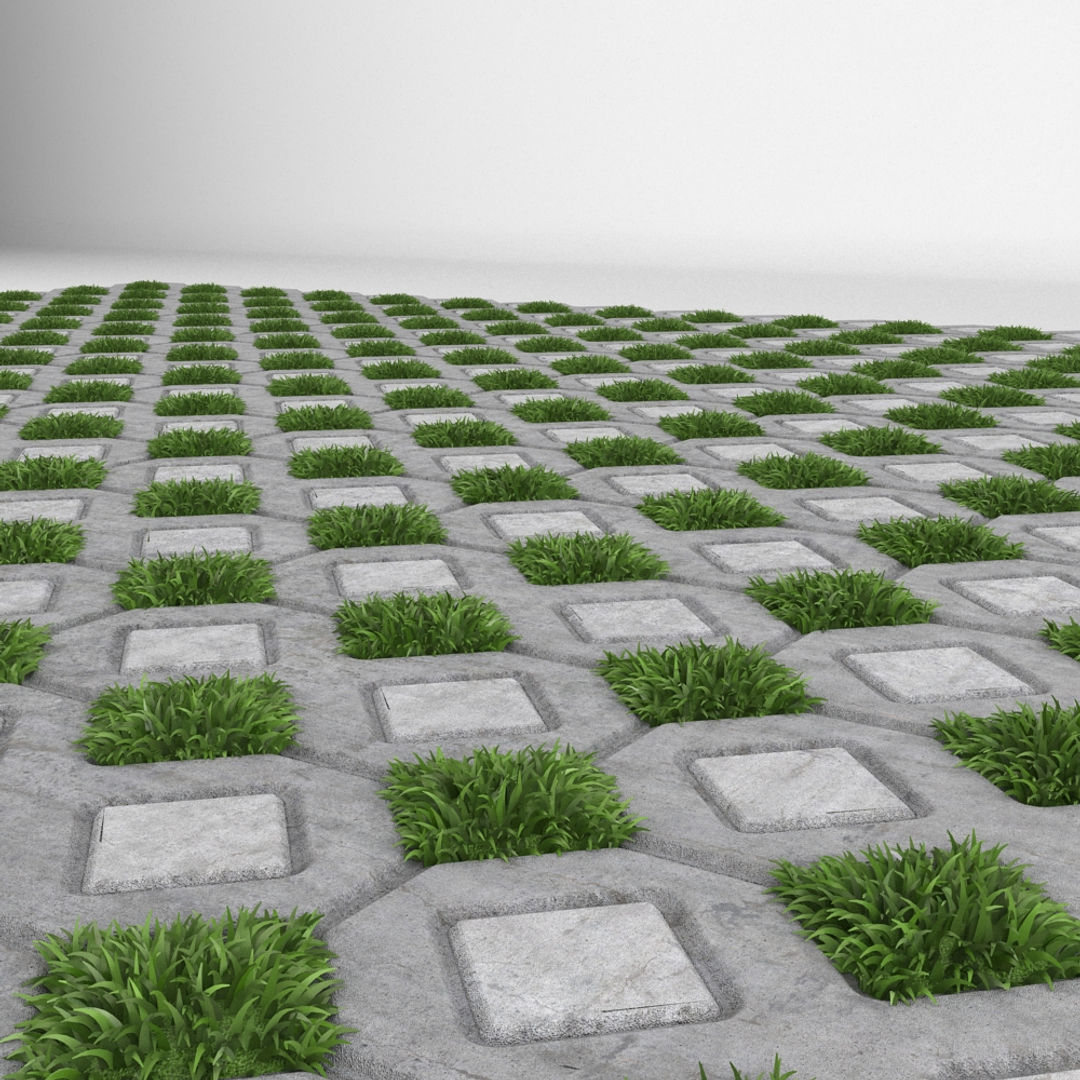 Grass Paver 3D model_2