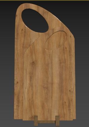 wooden cutting board 3D model_9