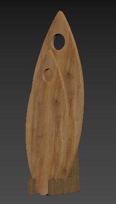 wooden cutting board 3D model_11