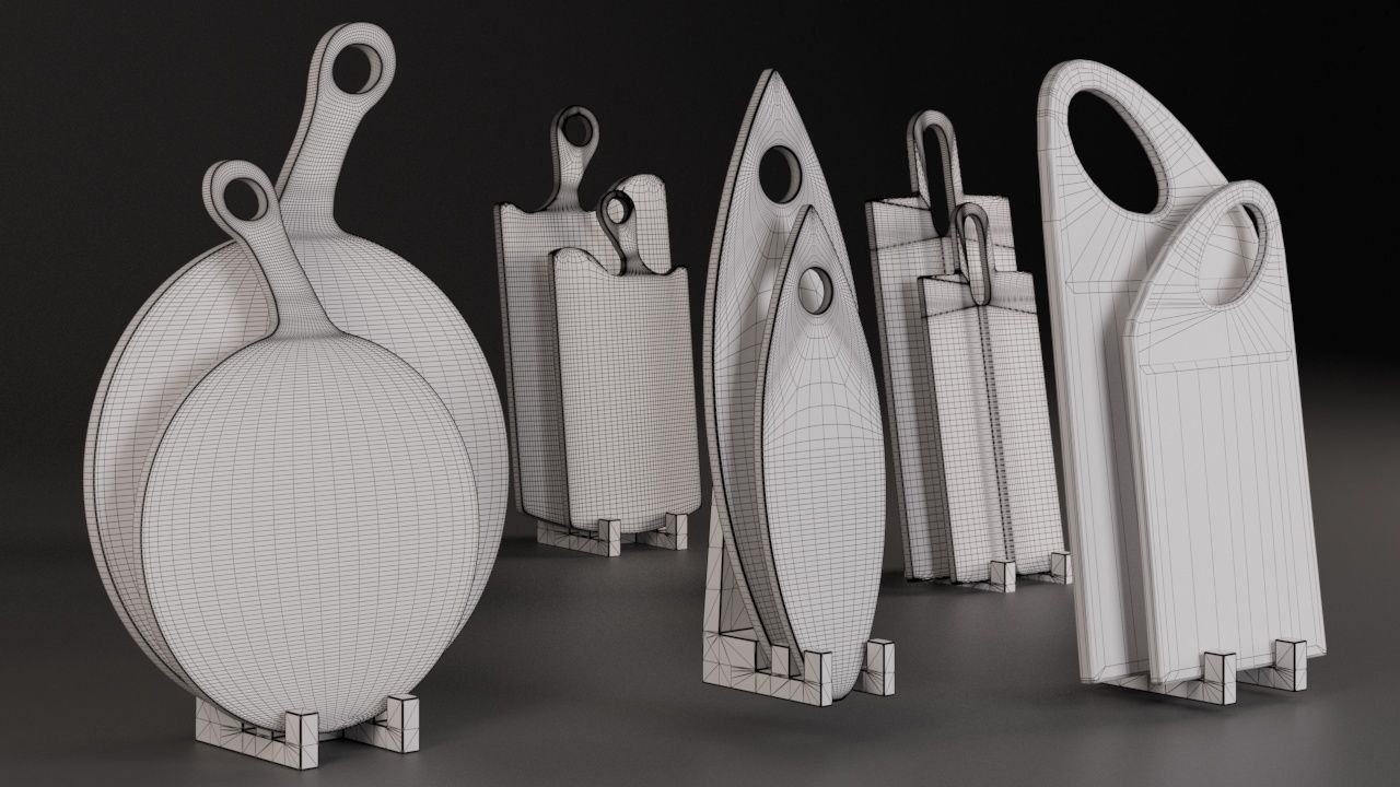 wooden cutting board 3D model_8