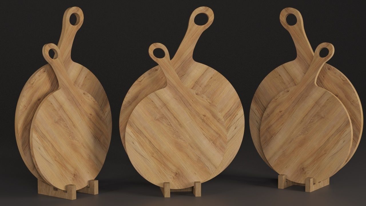 wooden cutting board 3D model_3