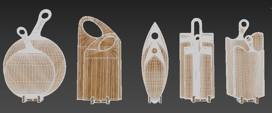 wooden cutting board 3D model_14