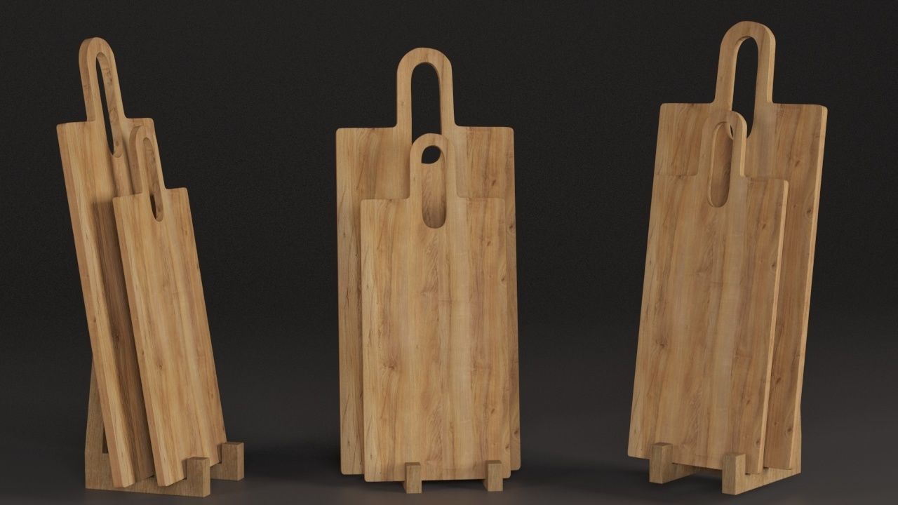 wooden cutting board 3D model_5