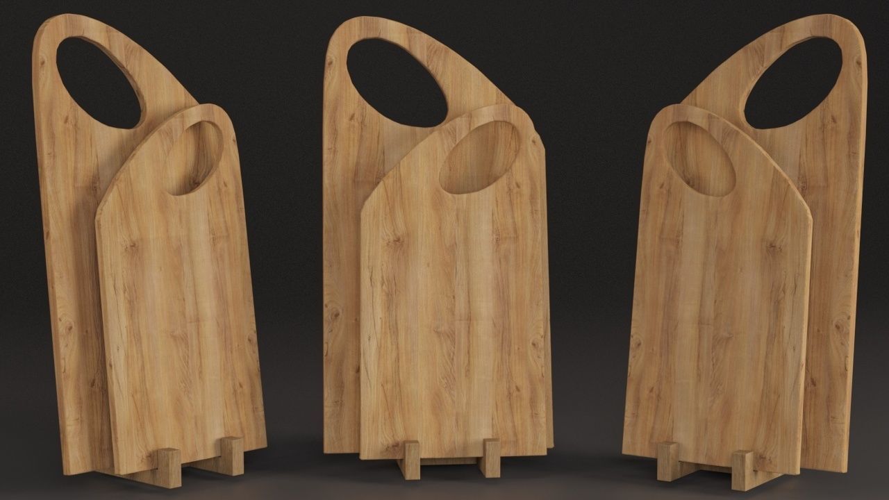 wooden cutting board 3D model_7