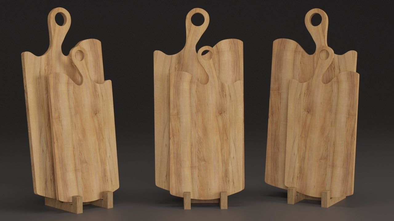 wooden cutting board 3D model_6