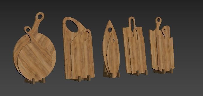 wooden cutting board 3D model_19