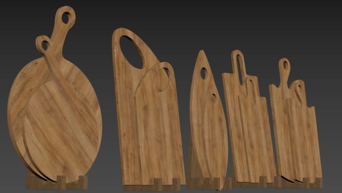 wooden cutting board 3D model_18