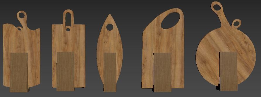wooden cutting board 3D model_17