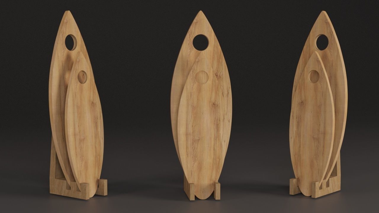 wooden cutting board 3D model_4