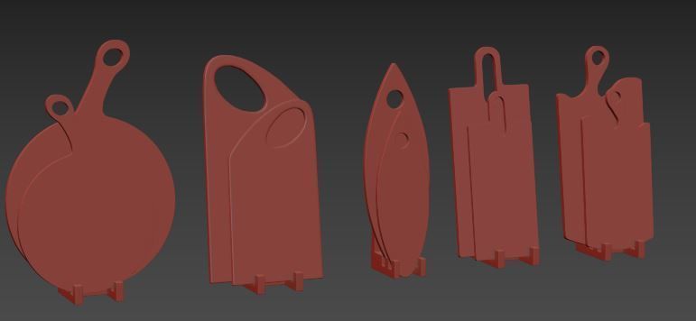 wooden cutting board 3D model_22