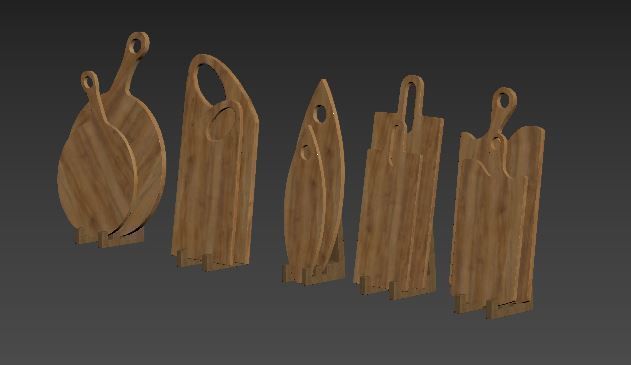 wooden cutting board 3D model_20