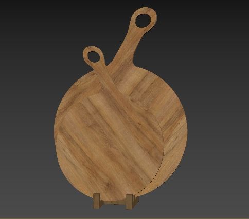 wooden cutting board 3D model_10
