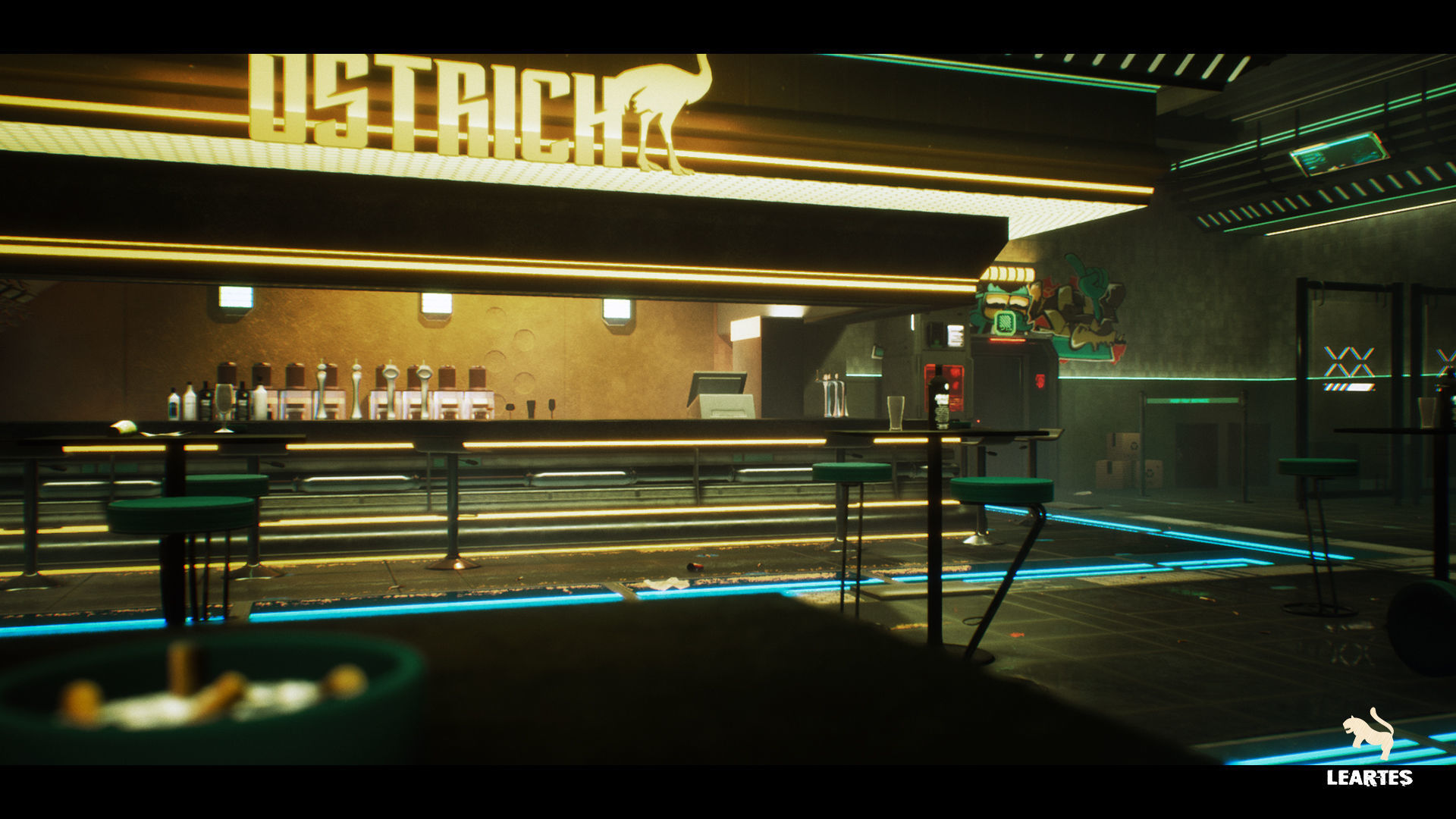 Cyberpunk Night Club Environment Low-poly 3D model_5