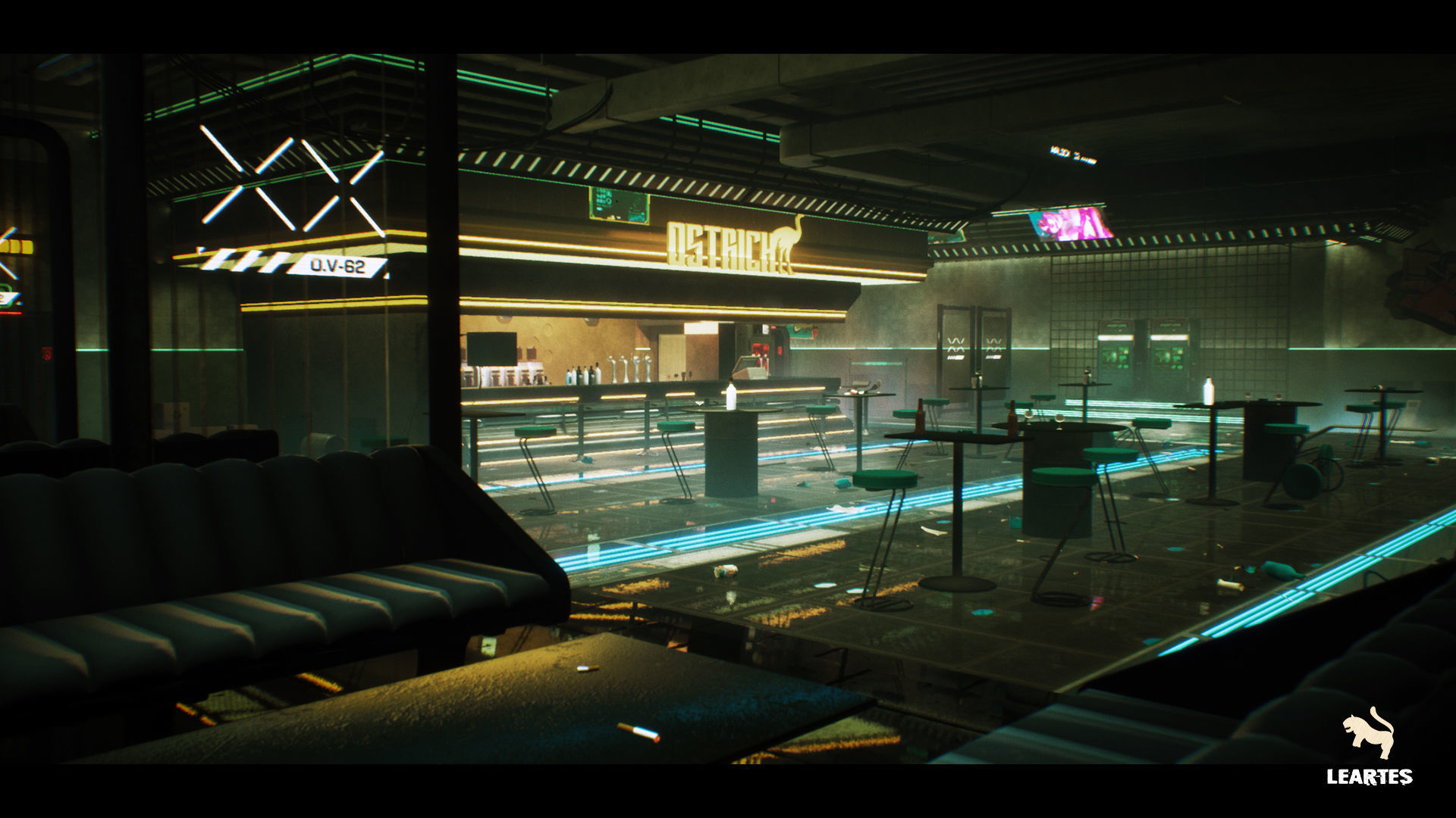 Cyberpunk Night Club Environment Low-poly 3D model_6
