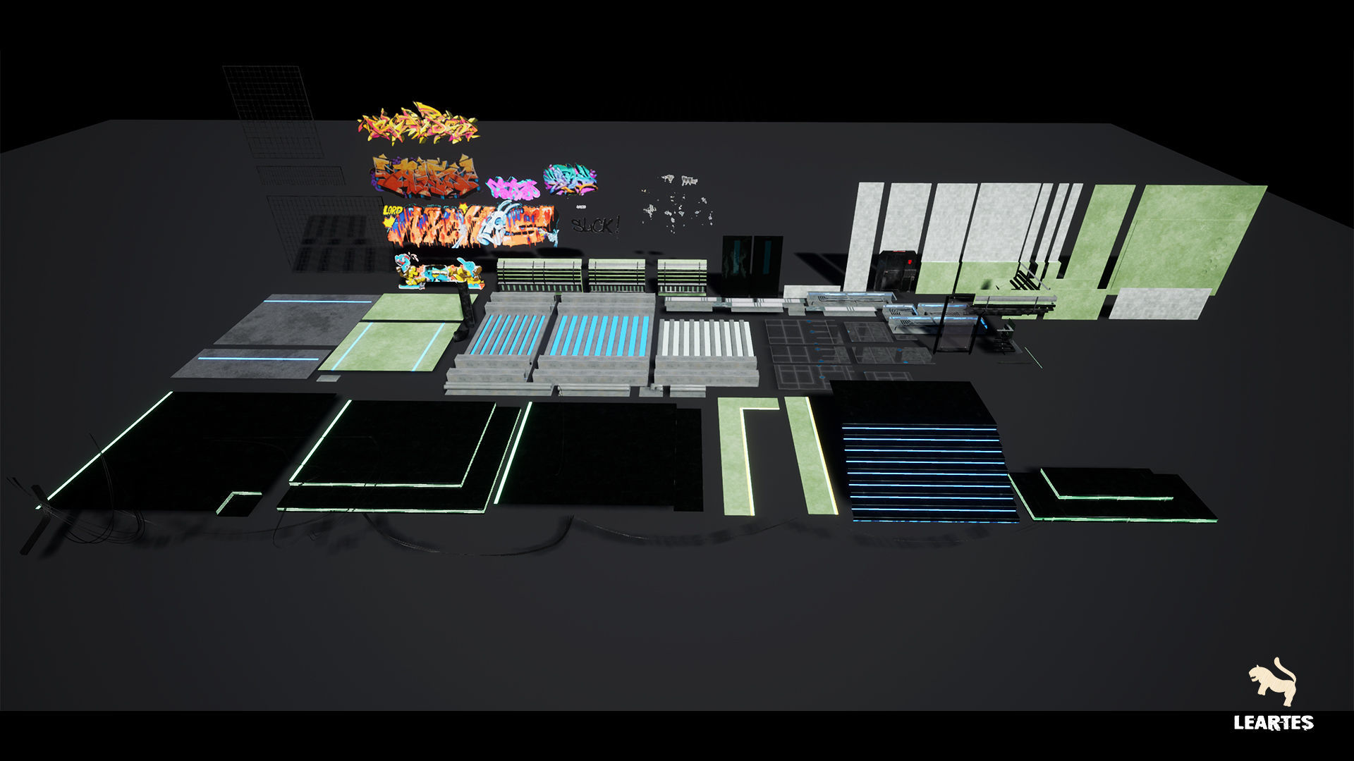 Cyberpunk Night Club Environment Low-poly 3D model_9