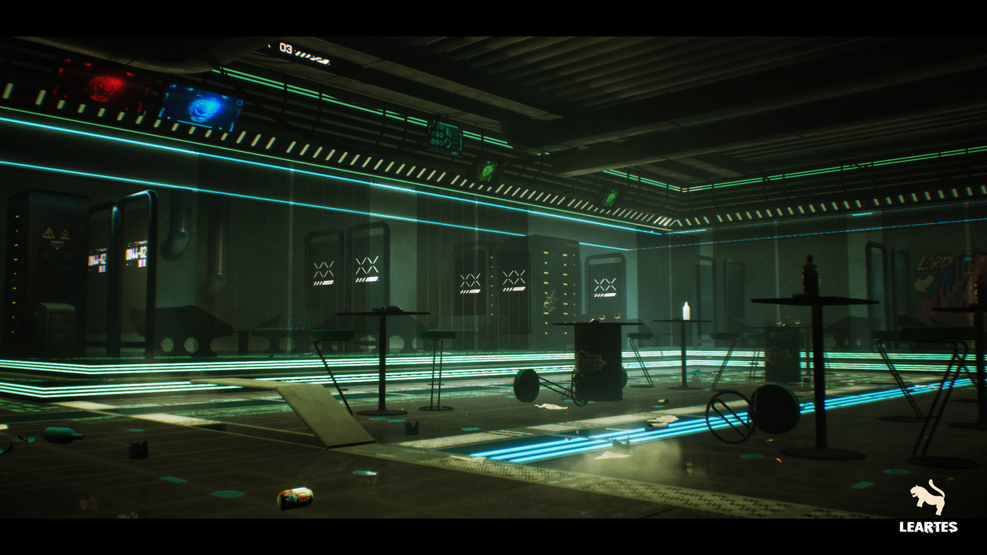 Cyberpunk Night Club Environment Low-poly 3D model_3